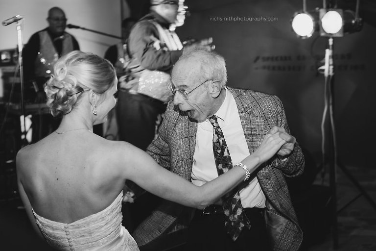 Bride dancing with her grandfather