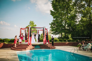 Pool wedding at Mountain View Gardens and Ballroom
