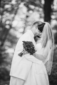 Wedding couple enjoying each others company