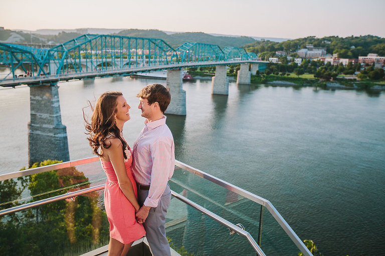Looking at each other with the Walnut Bridge in the background.