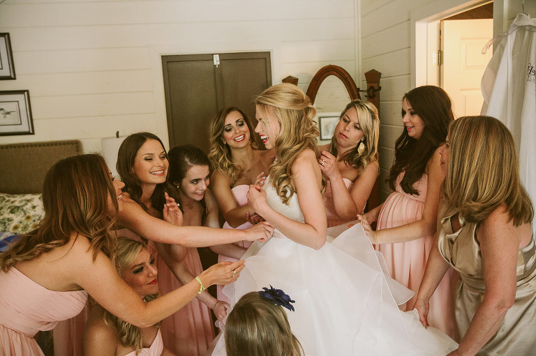 wedding day, bride, getting ready, wedding dress, bridesmaids