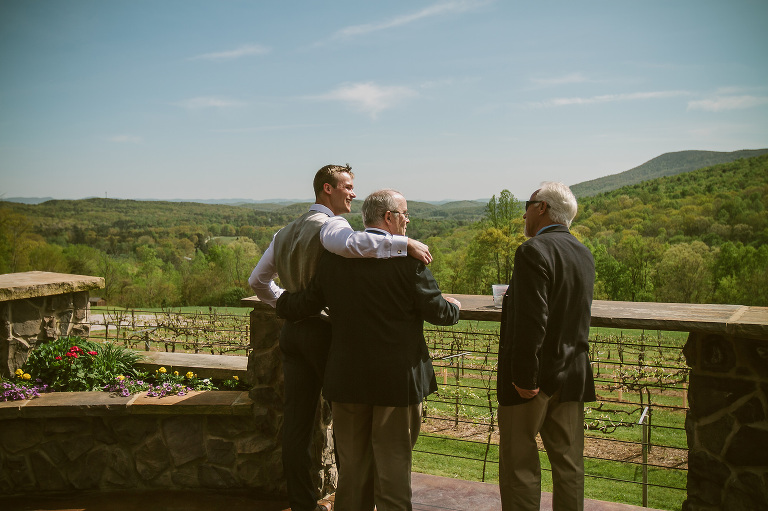 wedding day, groom, men, laughing, vineyard