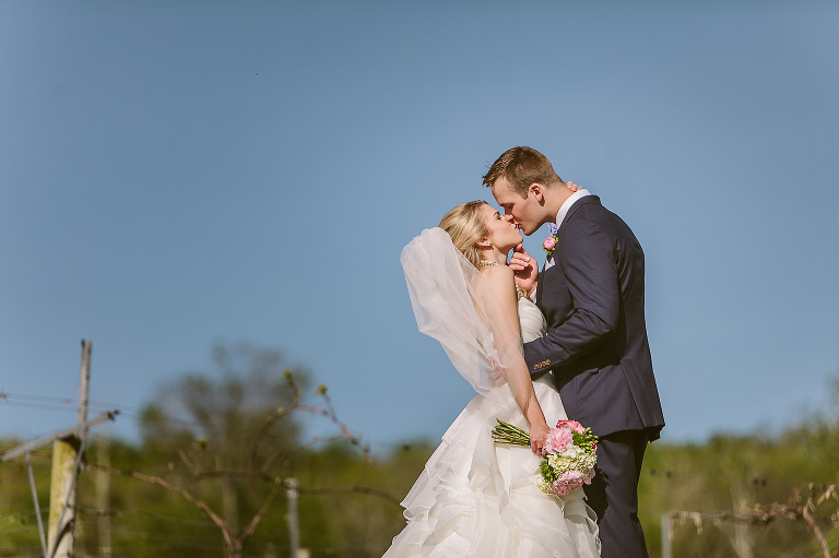wedding day, bride and groom, vineyard, portrait