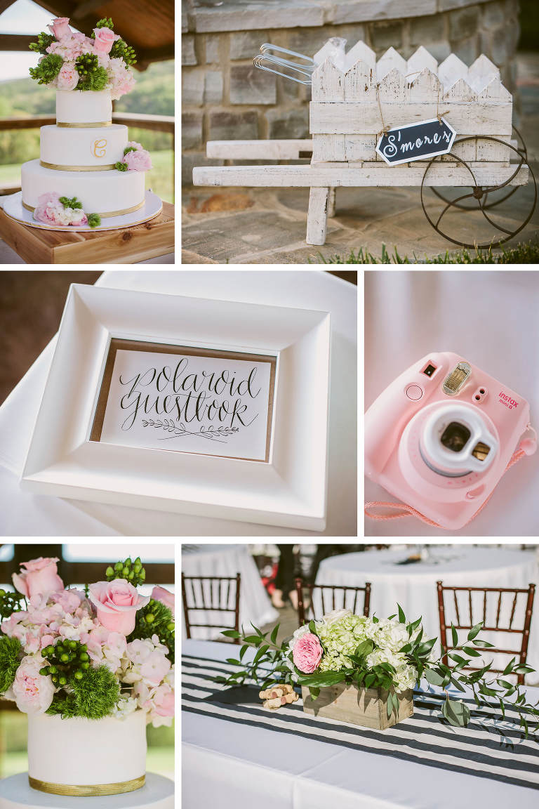 wedding day, wedding details, vineyard wedding, smores cart, guestbook