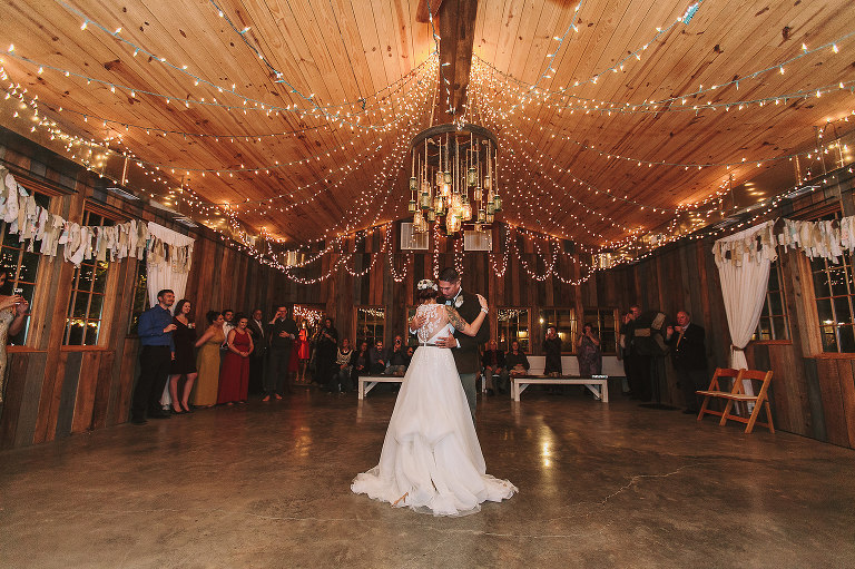 wedding day, bride and groom, reception, first dance, barn wedding