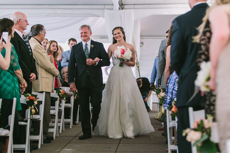 bride, walking down the aisle, father of the bride, wedding ceremony
