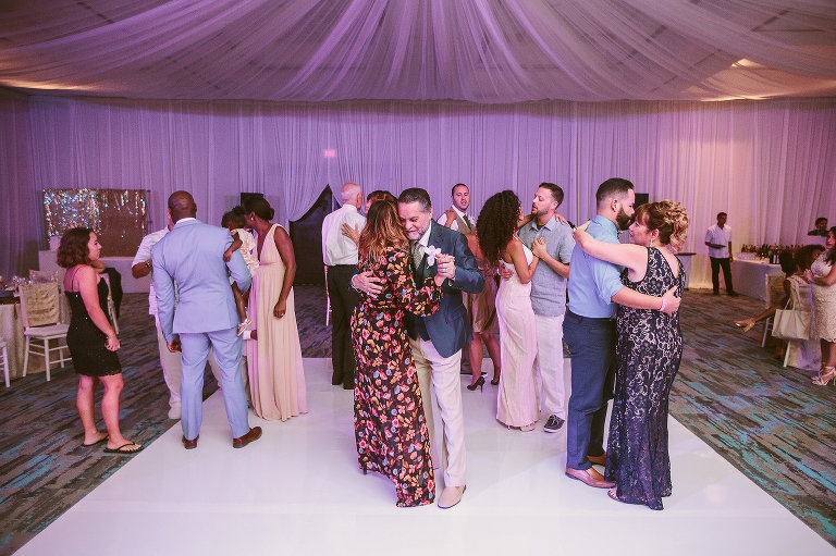wedding guests dancing