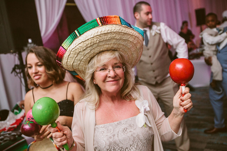 mother of the groom wearing sombrero