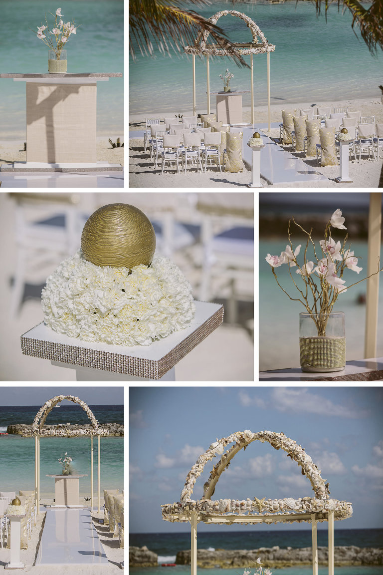 ceremony details on the beach 