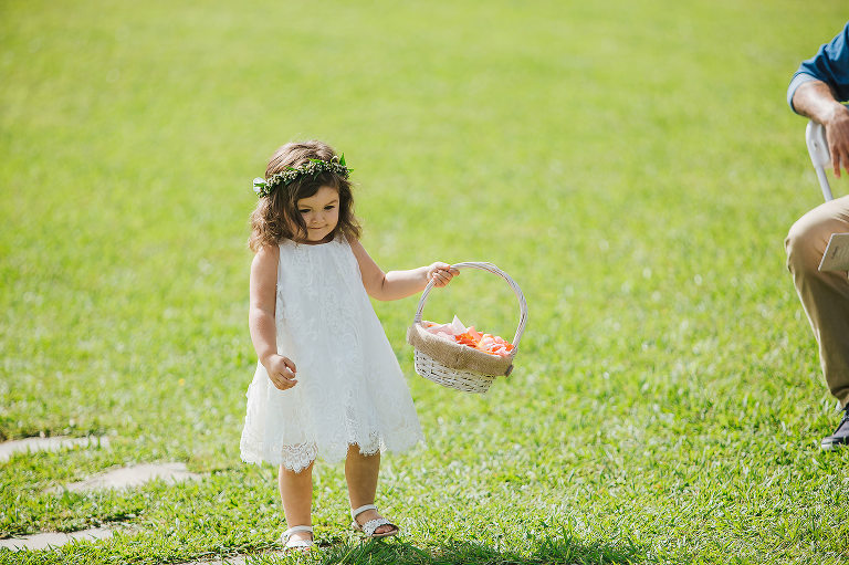 flower girl during ceremony