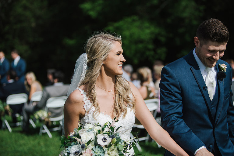 bride and groom recessional 