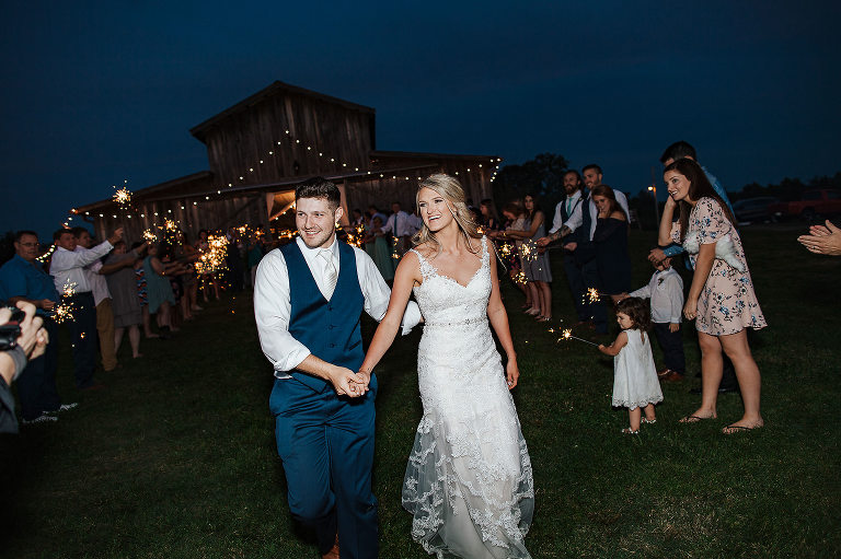 bride and groom sparkler exit 