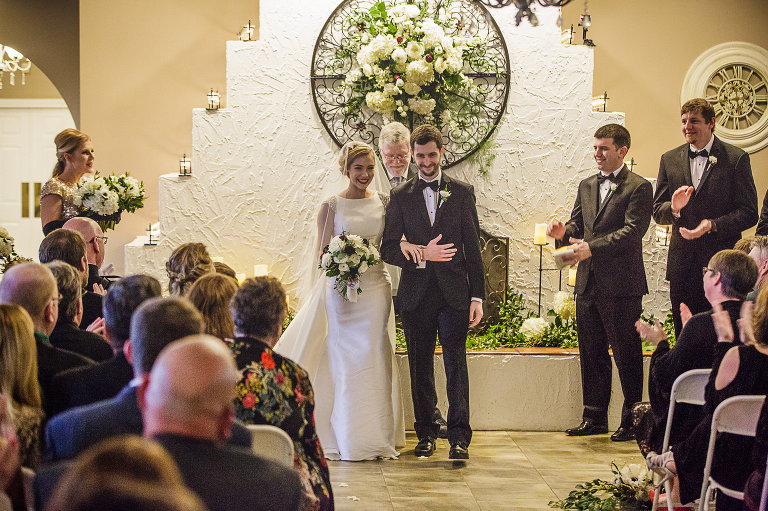 bride and groom recessional 