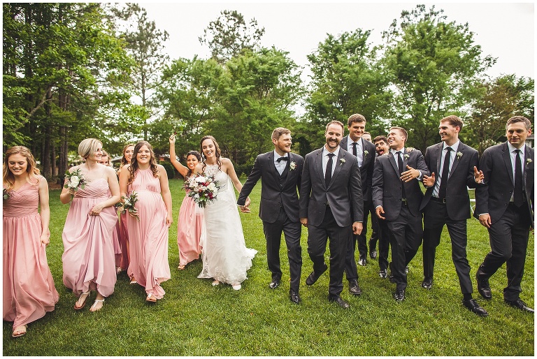 relaxed wedding party photo 