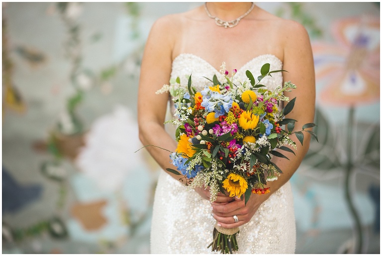 bride with her bouquet 