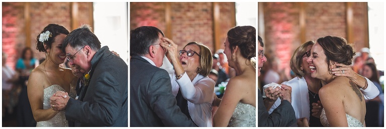 brides father crying during father daughter dance 