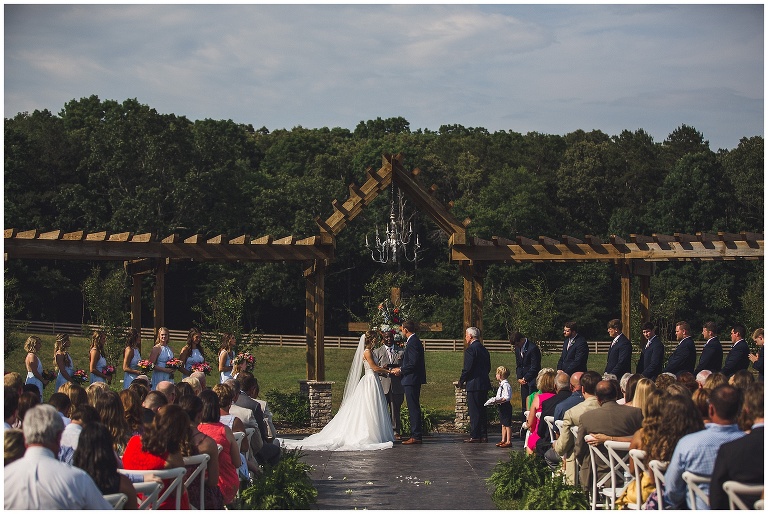 wedding ceremony at Howe Farms