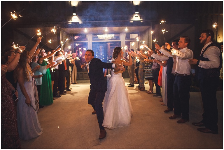 bride and groom sparkler exit 