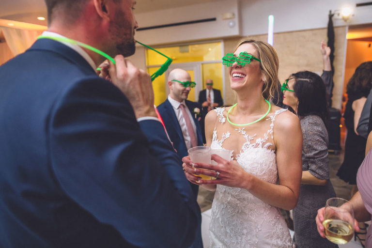 bride and groom dance at reception