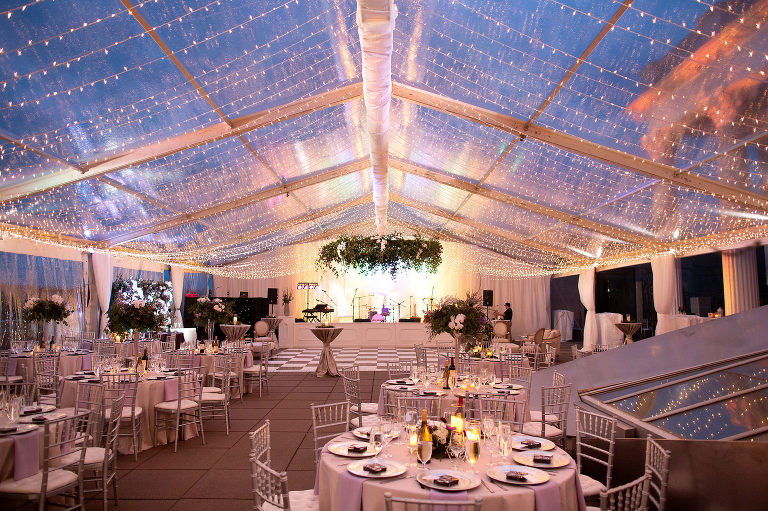 beautiful reception tent at the hunter museum 